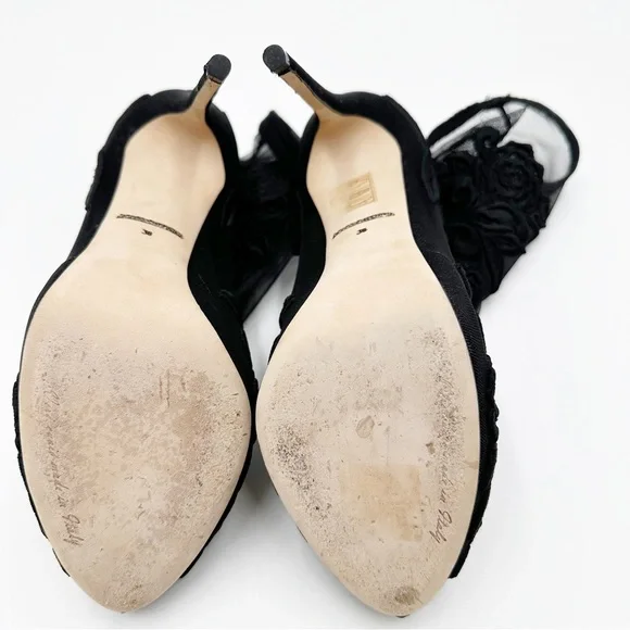 Dolce & Gabbana Embroidered Mesh Stretch-lace Sock Boots In Black - Picture 12 of 14